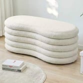 Corner Office Andres Boucle Storage Ottoman Bench