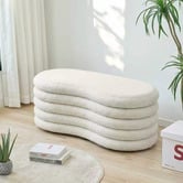 Corner Office Andres Boucle Storage Ottoman Bench