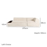 Corner Office Layra 3 Seater Boucle Compressed Modular Sofa with Chaise