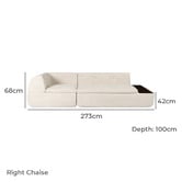Corner Office Layra 3 Seater Boucle Compressed Modular Sofa with Chaise