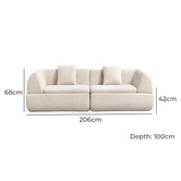 Corner Office Layra 2 Seater Boucle Compressed Modular Sofa