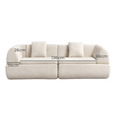 Corner Office Layra 2 Seater Boucle Compressed Modular Sofa