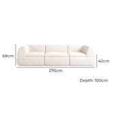 Corner Office Layra 4 Seater Boucle Compressed Modular Sofa