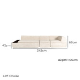 Corner Office Layra 4 Seater Boucle Compressed Modular Sofa with Chaise