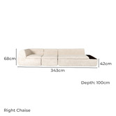 Corner Office Layra 4 Seater Boucle Compressed Modular Sofa with Chaise