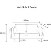 Southern Stylers Modern Brooklyn 2 Seater Sofa