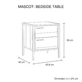 Southern Stylers Sunbury Bedside Table with Drawers