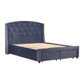 Southern Stylers Navy Stella Velvet Queen Storage Bed Frame | Temple ...