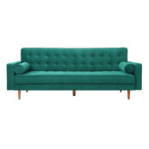 Southern Stylers Plast 3 Seater Velvet Sofa Bed | Temple & Webster