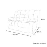 Southern Stylers Ipanema 2 Seater Faux Leather Recliner Sofa