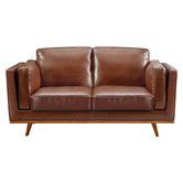 Southern Stylers Tan Brooklyn Faux Leather 2 Seater Sofa