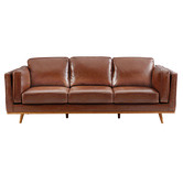 Southern Stylers Brown Brooklyn Faux Leather 3 Seater Sofa