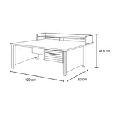 Southern Stylers Alexa Rustic 2 Drawer Office Desk