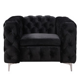 Southern Stylers Black Eddard Velvet Armchair