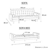 Southern Stylers Plast 3 Seater Upholstered Sofa Bed