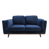 Southern Stylers Navy Brooklyn 2 Seater Velvet Sofa
