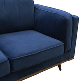 Southern Stylers Navy Brooklyn 3 Seater Velvet Sofa