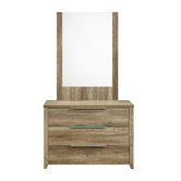 Southern Stylers Alexa Rustic 3 Drawer Dresser &amp; Mirror