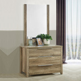 Southern Stylers Alexa Rustic 3 Drawer Dresser &amp; Mirror