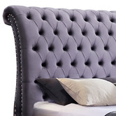 Southern Stylers Grey Emery Velvet Bed Frame