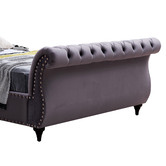 Southern Stylers Grey Emery Velvet Bed Frame