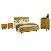 Southern Stylers 4 Piece Ridge Pine Wood Bedroom Set