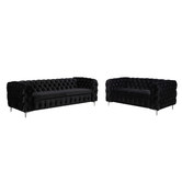 Southern Stylers Eddard 5 Seater Velvet Sofa Set