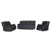 Southern Stylers Ipanema 6 Seater Faux Leather Recliner Sofa &amp; Armchair Set