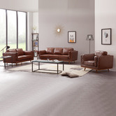 Southern Stylers Brooklyn 6 Seater Faux Leather Sofa &amp; Armchair Set