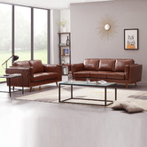 Southern Stylers Brooklyn 5 Seater Faux Leather Sofa Set