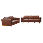 Southern Stylers Brooklyn 5 Seater Faux Leather Sofa Set