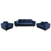 Southern Stylers Velvet Brooklyn 6 Seater Sofa &amp; Armchair Set
