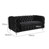 Southern Stylers Eddard 5 Seater Velvet Sofa Set