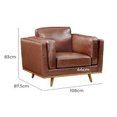 Southern Stylers Brooklyn 6 Seater Faux Leather Sofa &amp; Armchair Set