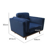 Southern Stylers Velvet Brooklyn 6 Seater Sofa &amp; Armchair Set