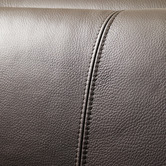 Southern Stylers Grey Caecilius 5 Seater Leather Sofa with Cup Holders &amp; Drawer