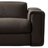 Southern Stylers Grey Caecilius 5 Seater Leather Sofa with Cup Holders &amp; Drawer