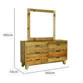 Southern Stylers Ridge Pine Wood Dresser with Mirror