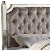 Southern Stylers Sierra Mirrored &amp; Upholstered Bed Frame