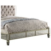 Southern Stylers Sierra Mirrored &amp; Upholstered Bed Frame