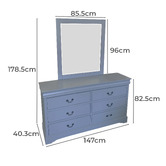 Southern Stylers Caila 6 Drawer Dresser with Mirror