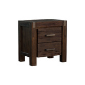 Southern Stylers Chocolate Belmont Acacia Wood Bedside Table