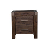 Southern Stylers Chocolate Belmont Acacia Wood Bedside Table