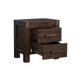 Southern Stylers Chocolate Belmont Acacia Wood Bedside Table