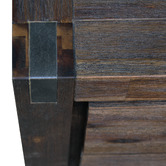 Southern Stylers Chocolate Belmont Acacia Wood Bedside Table