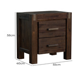 Southern Stylers Chocolate Belmont Acacia Wood Bedside Table