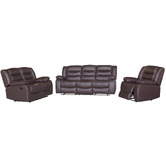 Southern Stylers Ipanema 6 Seater Faux Leather Recliner Sofa &amp; Armchair Set