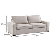 Southern Stylers Nartan 3 Seater Sofa Bed
