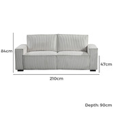 Southern Stylers Lakan 3 Seater Upholstered Sofa
