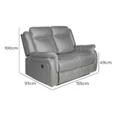 Southern Stylers Aria 5 Seater Faux Leather Recliner Sofa Set